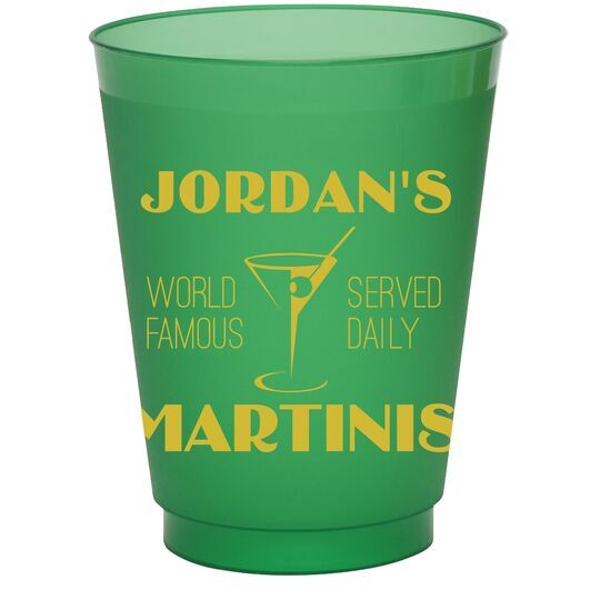 World Famous Martinis Colored Shatterproof Cups